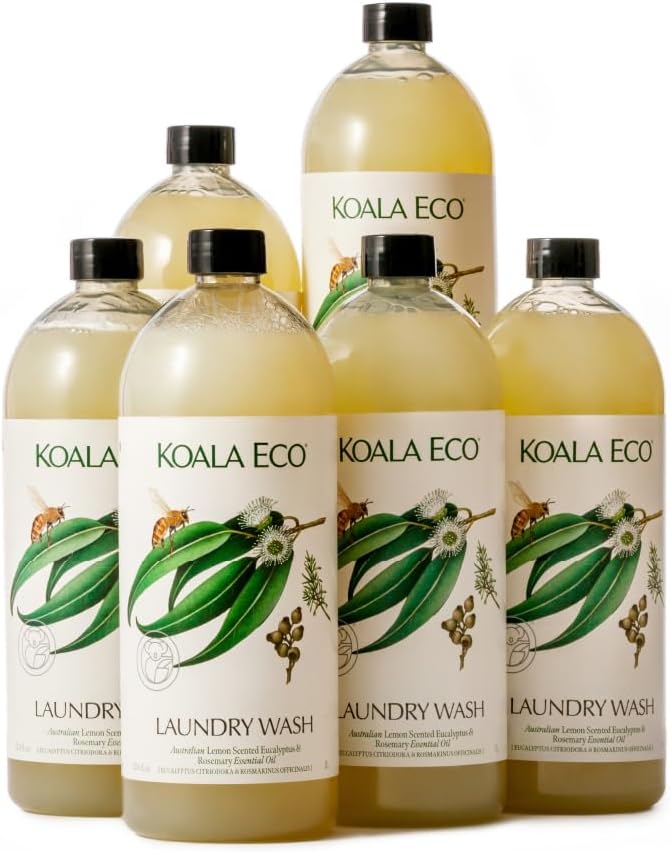 Koala Eco Laundry Wash - with Australian Essential Oils (5.67 Fl Oz (Pack of 6), Lemon Scented Eucalyptus & Rosemary)