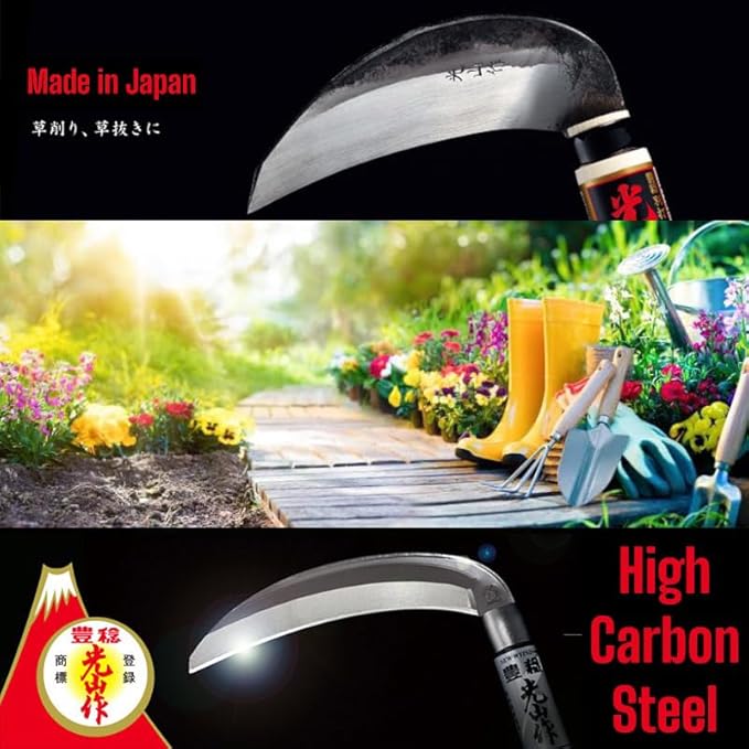 Japanese Gardening Weeding Sickle Left Handed Very Sharp Edge Quick Work[Made in Japan] Garden Hand-held Tools Hand Hoe Weeder