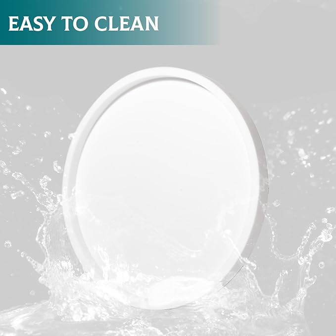 Silicone Bathroom Tray Round Vanity Tray Decorative Soap Holder Kitchen Countertop Organizer Coffee Table Decor for Candle, Perfume, Plant, 10 Inch, White