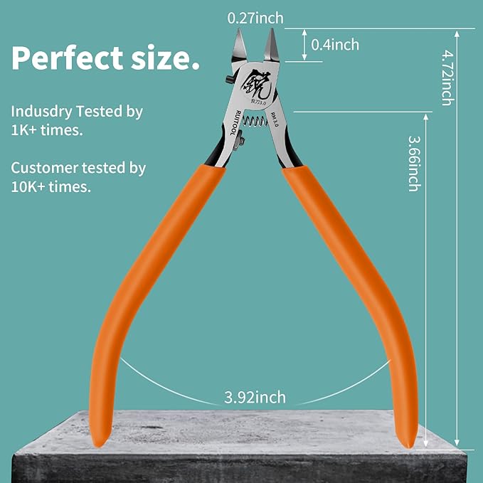 RUITOOL Model Nippers, Model Tools for Advancers to Repair and Fix Plastic Models, Ultra-thin Single Blade Model Nipper, Non-slip Grip 4.7 Inch Sprue Cutter for Plastic Model Building