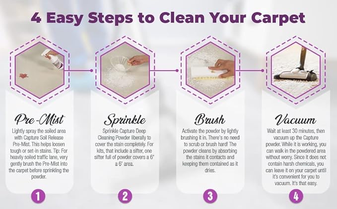 Capture Carpet & Rug Dry Cleaner (4lb) Pet Stain & Odor Neutralizer (32 oz), Pet Stain Remover for Carpet, Rug, Couch, Car & Upholstery - Bundle