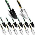 12 Pcs Garden Shovel, Aluminum Alloy Trowel, Heavy Duty Trowel Gardening Tool, Metal Hand Shovel with Ergonomic Handle, Small Shovels for Digging Weeding Planting Transplanting