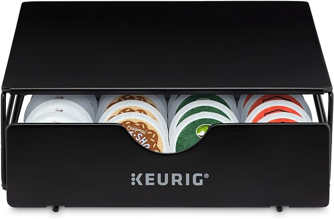 Keurig Slim Non-Rolling Storage Drawer, Coffee Pod Storage, Holds up to 24 Keurig K-Cup Pods, Black, Storage Drawer - 24ct, 9.2 x 3.3 x 12.2 inches