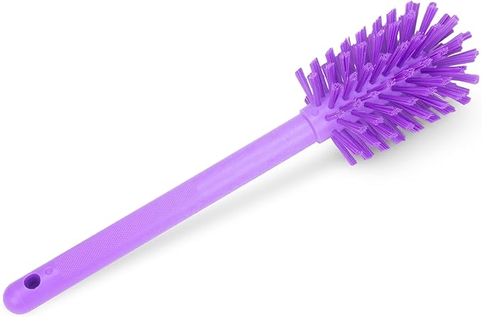 SPARTA Large Water Bottle Brush Ideal for Wide-Mouth Jars, Bottles and Tumblers, Dishwashing Tool with Handle for Home and Commercial Kitchens, Plastic, 12 Inches, Purple, (Pack of 6)