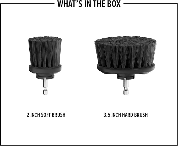 Dirt Devil Hard Bristle Cleaning Brush Set, 2 Piece, 2" and 3.5" Brushes Included, for Use on Brick, Grout, Cast Iron and More, Heavy Duty Cleaning, Scrubber Brush Drill Attachment for Cleaning
