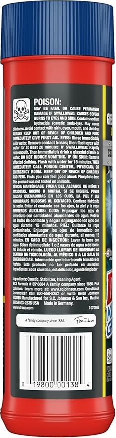 Drano Kitchen Granules Drain Clog Remover and Cleaner, Unclogs Blockage from Grease or Cooking Oil, Commercial Line, 17.6 Oz
