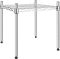 YSSOA 1-Tier Shelving Unit, 15" W x 13.8" D x 15" H Wire Metal Stackable Storage, Chrome
