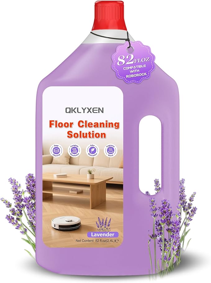 Floor Cleaning Solution Compatible with Roborock – 82 FL OZ Lavender Floor Cleaner – Rich, Long-lasting Fragrance, – For All Robot Vacuums with Mopping & Cordless Wet/Dry Vacuum Mop Cleaner