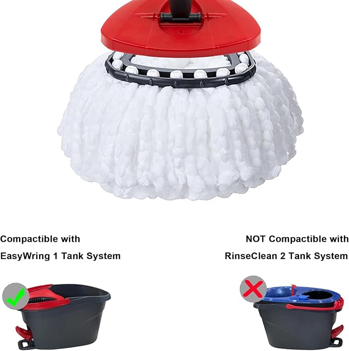 4 Pack Mop Replacement Heads for O-Ceda EasyWrin Spin Mop, Microfiber Spin Mop Refills, Easy Cleaning Mop Head Replacement