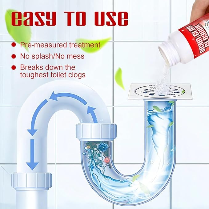 2 Pack Powerful Drain Cleaner – Upgraded Pipe Unclogging Agent for Kitchen Sink and Bathroom Drain