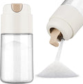 NiHome 10 OZ Sugar Dispenser with Automatic Pouring Switch for Home, Kitchen, Coffee Station, Glass Jar for Sugar, Coffee Creamer, Salt, Food-Grade Glass with Anti-Slip Ribbed Design