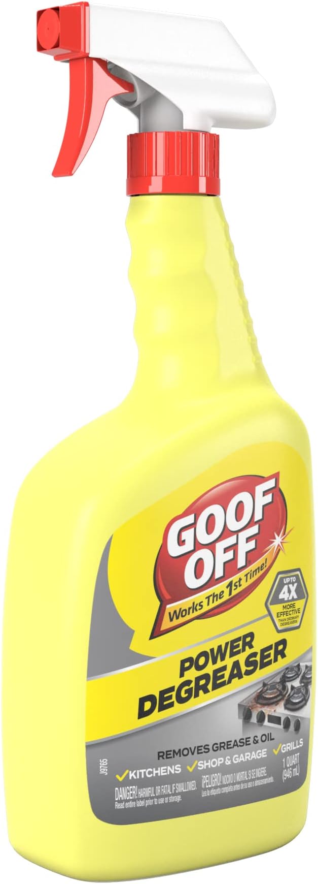 Goof Off Power Cleaner and Degreaser for Mechanics– 32 oz. Trigger Spray Bottle (Pack of 3)