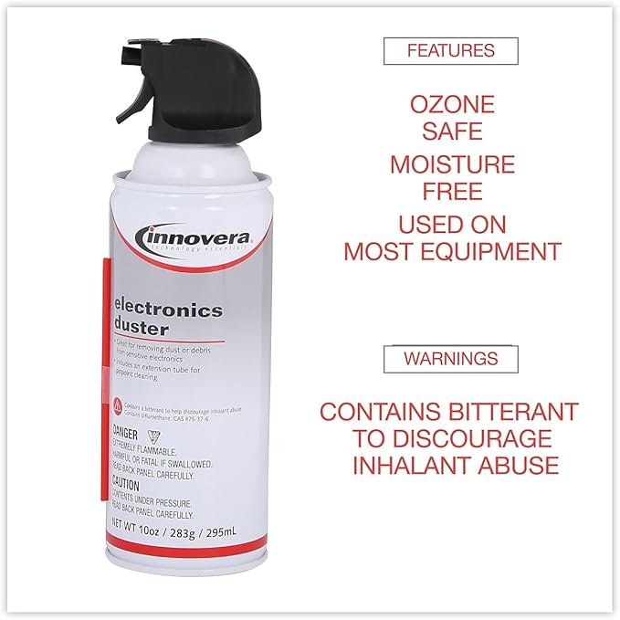Innovera 10010 Compressed Air Duster Cleaner, 10 Oz Can