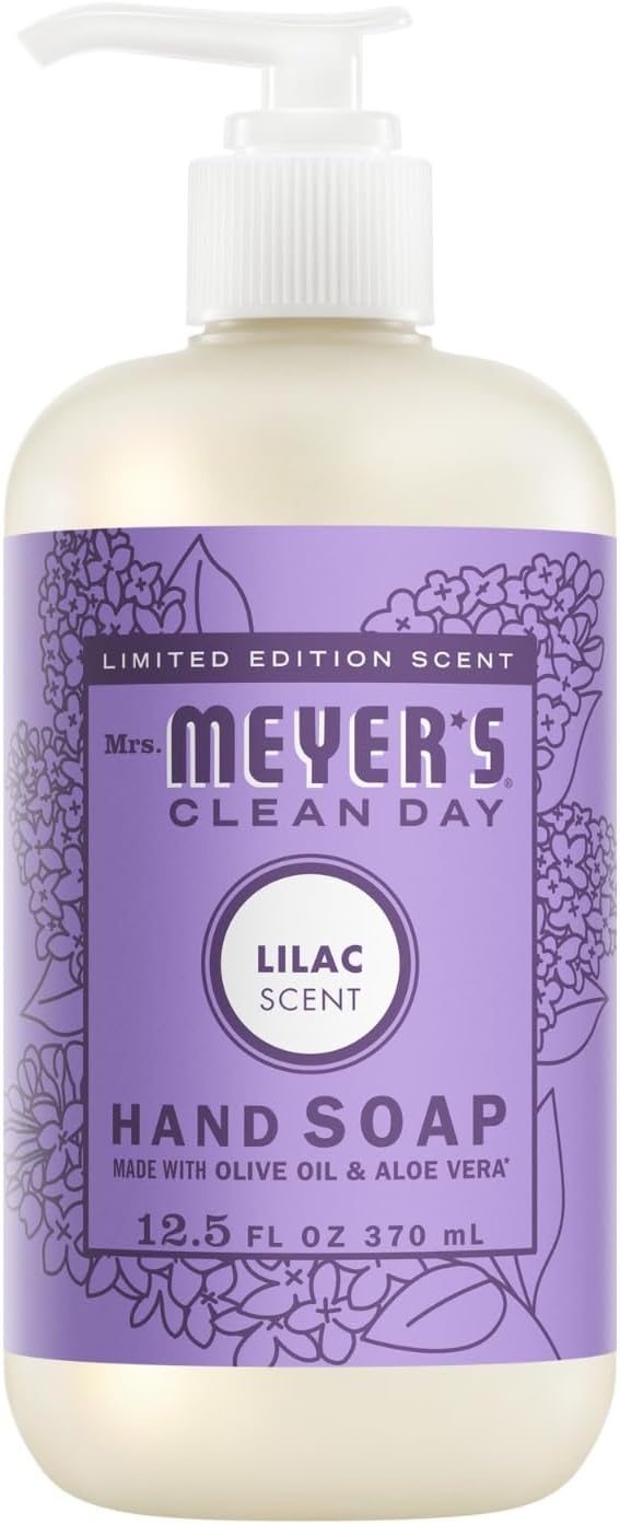 Mrs. MEYER'S Variety, 1 Room Freshener, 8 OZ, 1 Liquid Dish Soap, 16 OZ, 1 Liquid Hand Soap,12.5 OZ, 1 Multi-Surface Cleaner 16 OZ, 1 CT (Lilac)