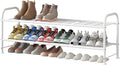 LINZINAR Shoe Rack Long 2 Tier Shoe Storage Organizer Metal Wide Shoe Shelf for Closet Entryway Bedroom 18 Paris Large Capacity, White
