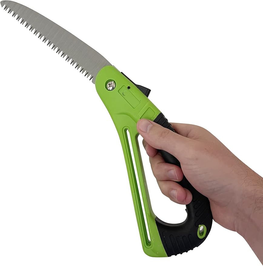 GARDEN GURU Folding Pruner Saw with Ergonomic Handle & Safety Lock – Non Slip – Rust Resistant Hardened Steel – Professional Grade Sawtooth Blade – for Pruning Trimming Camping Clearing