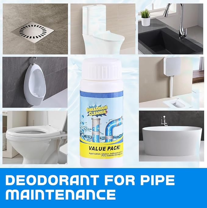 2026 Upgraded Sink and Drain Cleaner, Sink Drain Cleaning Powder, Multi-functional Pipe Unclogging Solution for Kitchen and Bathroom, Fast Acting Clog Remover for Home Users (3PCS)