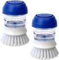 CELOX 2 Pack Dish Brush with Soap Dispenser Soap Dispensing Palm Brush for Cleaning Pots, Dishes