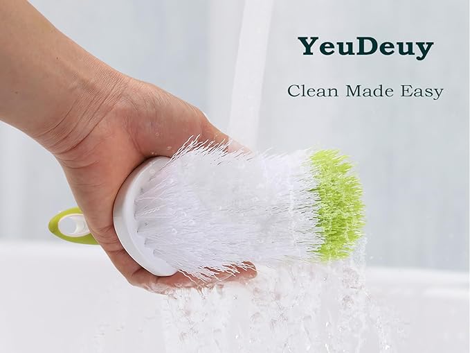 Scrub Brush for Cleaning, Heavy Duty Shower Scrubber with Stiff Bristles for Tub, Sink, Floor, Tile, and Carpet Scrubbing, 3 Pack