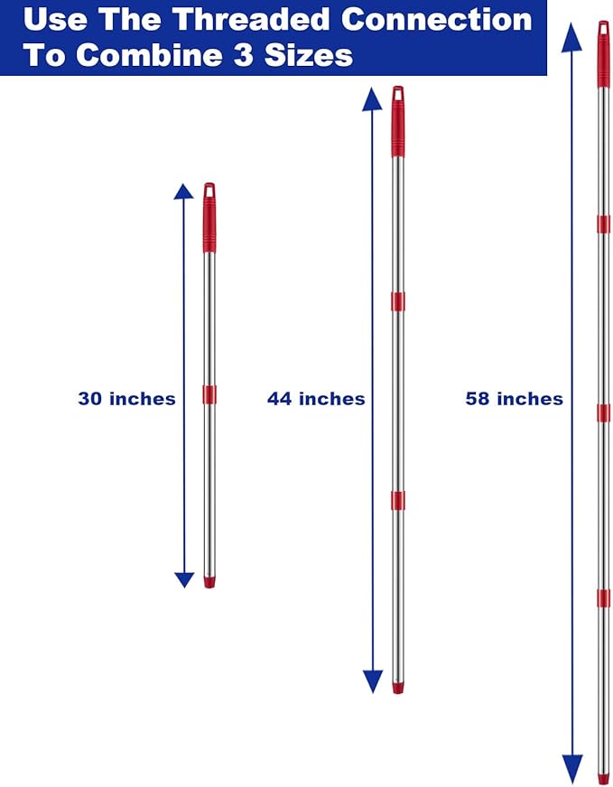 Mop Handle Compatible with Ocedar EasyWring Buctke, Spin Mop Replacement Handle & Base Compatible with O Cedar, 4-Section Mop Stick Pole & Base Compatible with O-Cedar Mop System