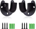 Rise Age Stainless Steel Closet Rod Brackets, 1 Inch Diameter Support 2 Pcs, Heavy Duty Curtain Rod Holder, Black End Support With Screws