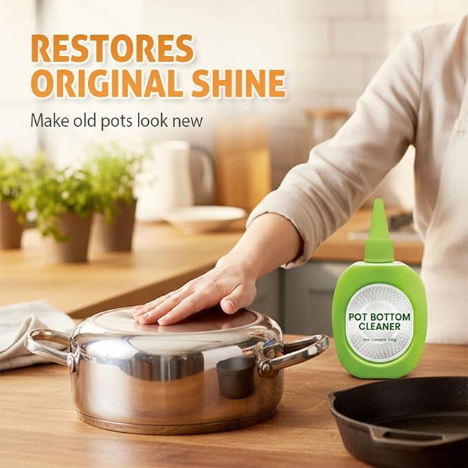 2026 New Pot Bottom Stain & Grime Remover, Stainless Steel Burnt Pot Cleaner, Stove Degreaser Heavy Duty Cleaner (3Pcs)