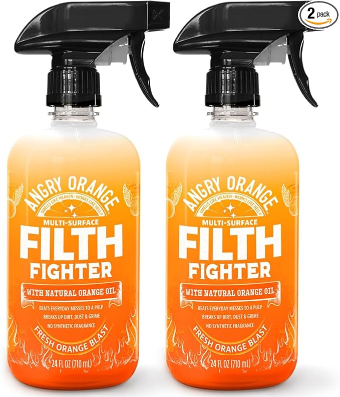 ANGRY ORANGE Citrus Multipurpose Cleaner Spray for Kitchen and Bathroom - 24 oz - Value 2 Pack