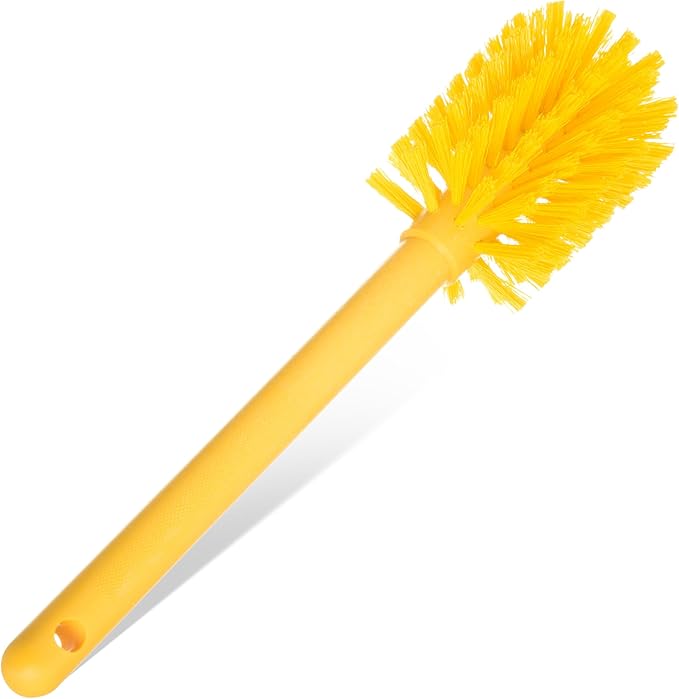 SPARTA Large Water Bottle Brush Ideal for Wide-Mouth Jars, Bottles and Tumblers, Dishwashing Tool with Handle for Home and Commercial Kitchens, Plastic, 12 Inches, Yellow, (Pack of 6)