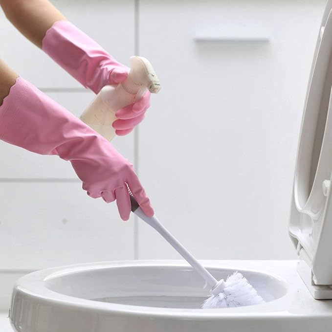 HSL Household Cleaning Gloves - Reusable Kitchen Dishwashing Gloves with Latex Free, Cotton lining, Waterproof, Non-Slip (Large, 3 Pairs)