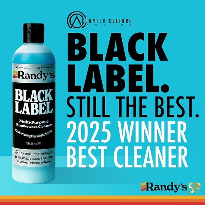 Randy's Black Label Cleaner with 6" Soft Tapered Cleaners – All-in-One Cleaning Kit for Glassware, Glasstops, Ceramic, Metal, and Hard-to-Reach Areas – Glasstop cleaning kit – 12 fl oz