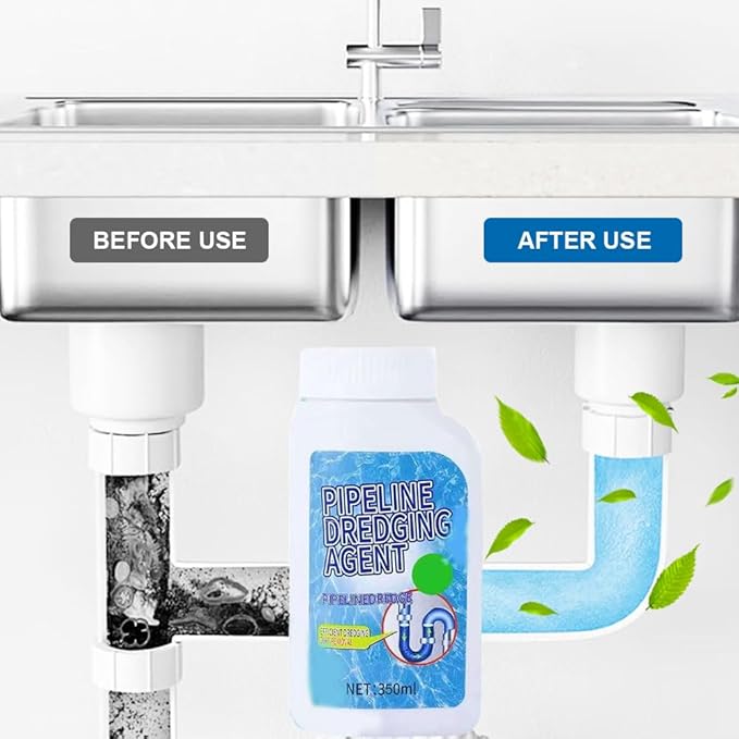 Powerful Pipe Dredging Agent, 2025 Upgrade Powerful Pipe Cleaner, Sink And Drain Cleaner, Pipeline Dredging Agent, Kitchen Sink Drain Cleaner for Kitchen, Bathroom (3PCS)