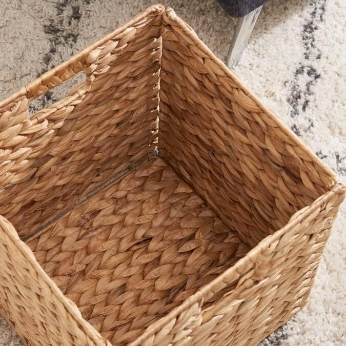 12x12in Wicker Storage Baskets - Large Cube Storage Bins for Bedroom, Living Room, Nursery (2 Packs)