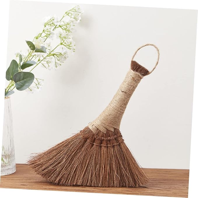 Palm Broom Soft Bristles Small Handheld Dust Brush for Bed Sofa Cleaning Portable Desktop Broom with Sling for Easy Storage Household Dust Removal