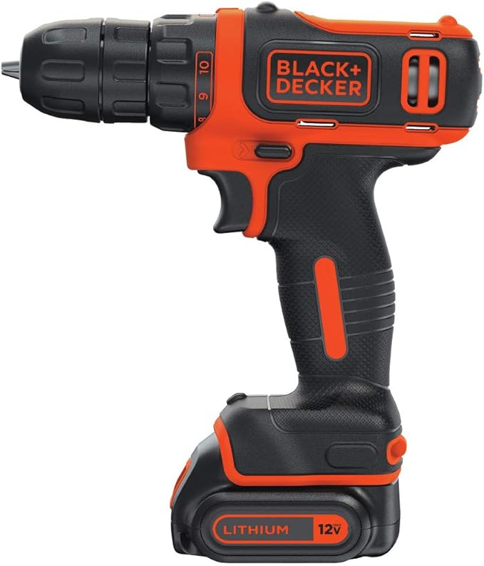 BLACK+DECKER 12V MAX Drill & Home Tool Kit, 60-Piece (BDCDD12PK)