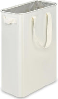 efluky Slim Laundry Basket, Narrow Laundry Hamper with Handles, Collapsible Dirty Clothes Hamper, Tall Laundry Bin for Laundry Room, Dorm and Bedroom, 12.7 Gallons(48L) Beige