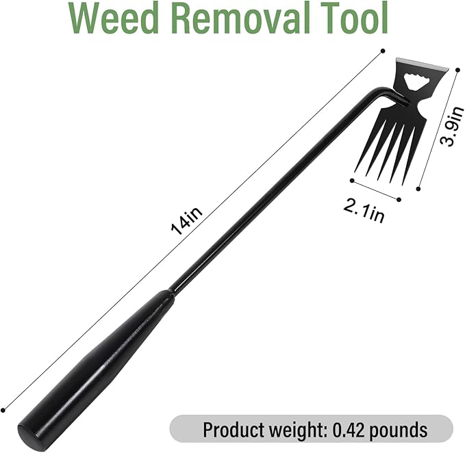 Weed Remover Tool,New Durable Garden Weeding Tools, Portable Garden Weeder Tool for Vegetable Gardening Backyard Farm Planting & Weeding (Black Handle)