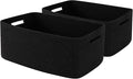 Large Storage Basket for Organizing, Woven Rope Basket for Shelves, Closet Organizer Bins for Clothes, Blanket, Toys, Baby Nursery Storage, 17.7" x 13" x 7.87", 2 Packs Black