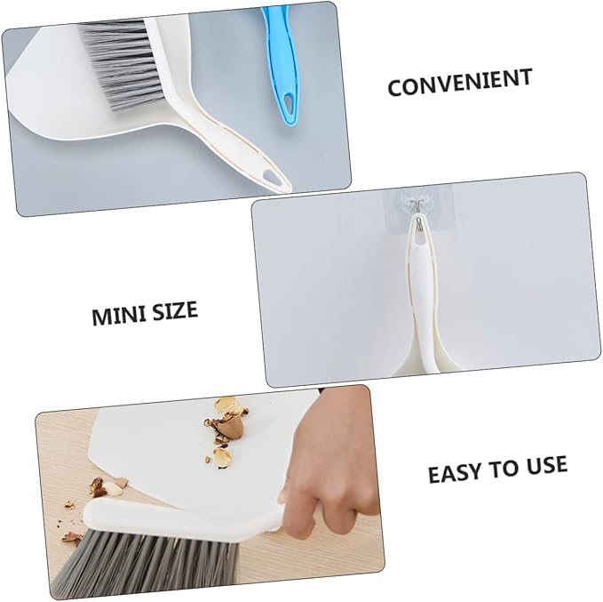 Mini Dustpan Broom Set 2pc Set Kitchen Broom Dustpan Home Cleaning Accessory Portable