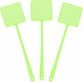 HARFINGTON 3pcs Fly Swatter 4.5"x4.5" Plastic Manual Heavy Duty Long Handle Fly Swatter for Home Indoor Outdoor, Green