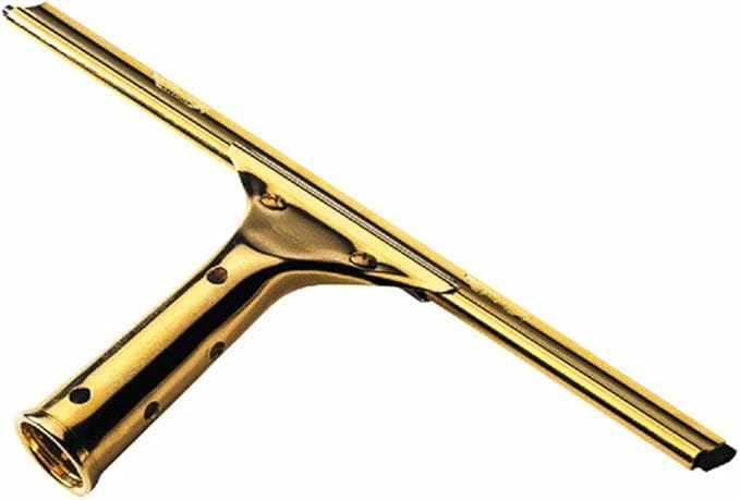 Ettore 10018 Solid Brass Window Squeegee, 18-Inch , Yellow