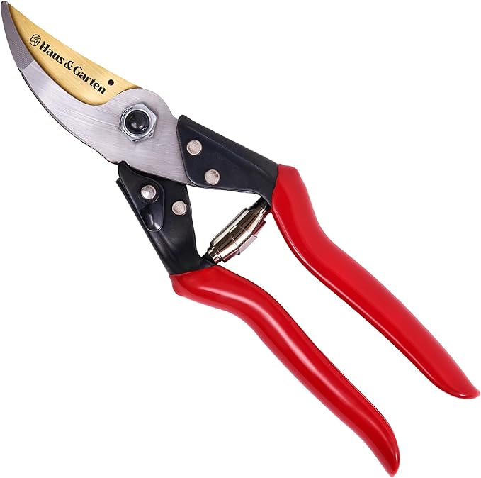 Haus & Garten ForgedPRO 8.75" Heavy Duty Professional Titanium Bypass Pruning Shears - Use As Pruners, Garden Shears, Handheld Pruning Shears For Gardening, Clippers, Garden Scissors, Pruner Tool