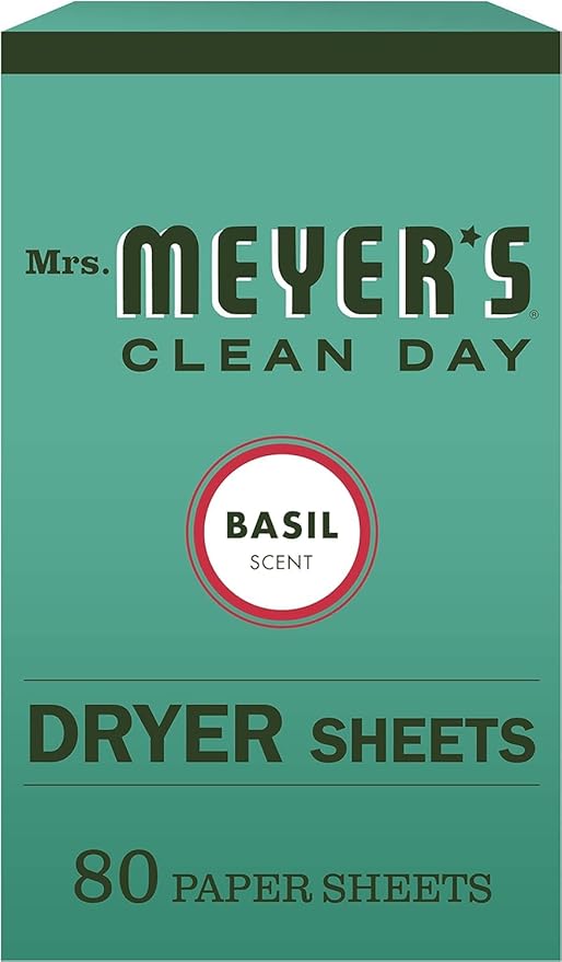 Mrs. Meyer's Clean Day Dryer Sheets, Basil Scent, (Pack of 3)