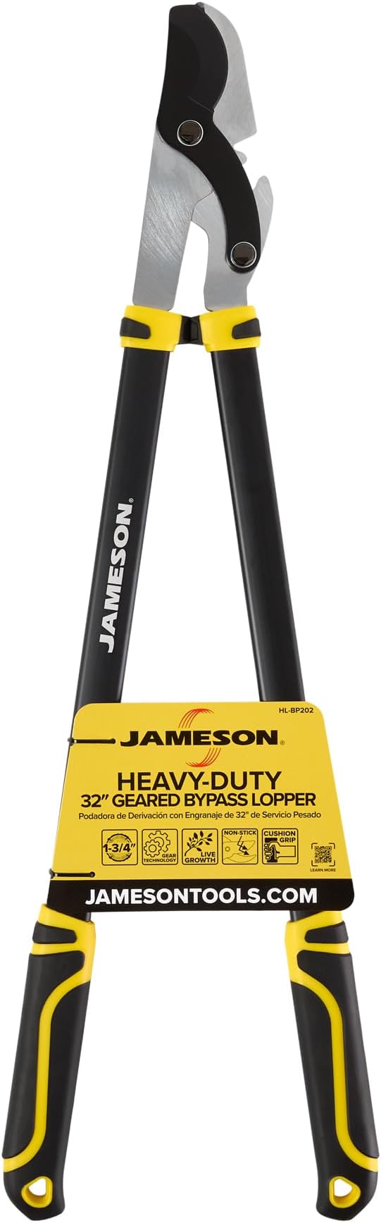 Jameson Heavy-Duty 32″ Geared Bypass Lopper | 1-3/4″ Cutting Capacity | Compound Lever & Gear Technology | Aluminum Frame | Non-Stick Blade