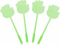 HARFINGTON 6pcs Fly Swatter 5.7"x5.3" Plastic Manual Heavy Duty Long Handle Fly Swatter for Home Indoor Outdoor, Green