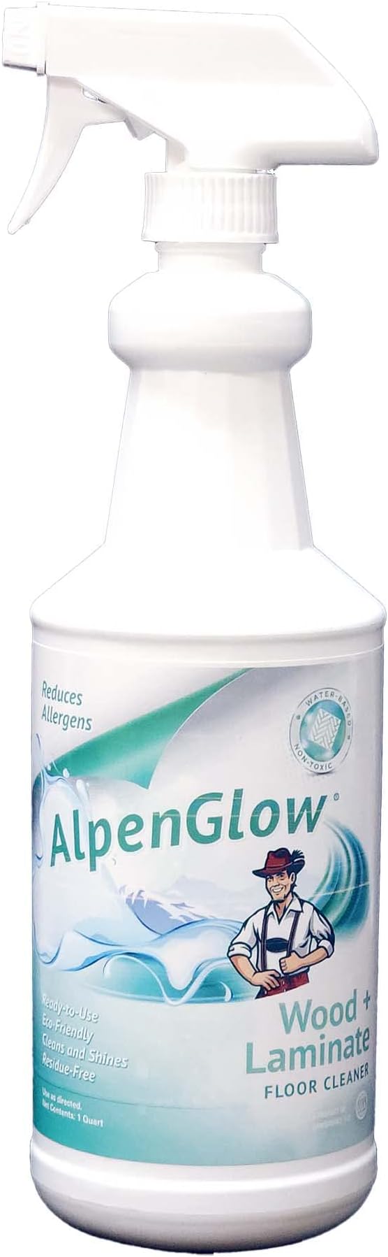 AlpenGlow Hypoallergenic Wood & Laminate Floor Cleaner, Ready To Use Spray, 1 Quart (3-Pack)