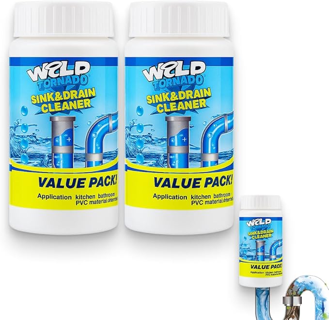 Sink Drain Cleaner, 2025 New Multi-functional Sink and Drain Cleaner Powder Cleaning, Drains Cleaner Foam Cleaner, Powerful Pipe Dredging Agent for Home Kitchen Toilet (2Pcs)