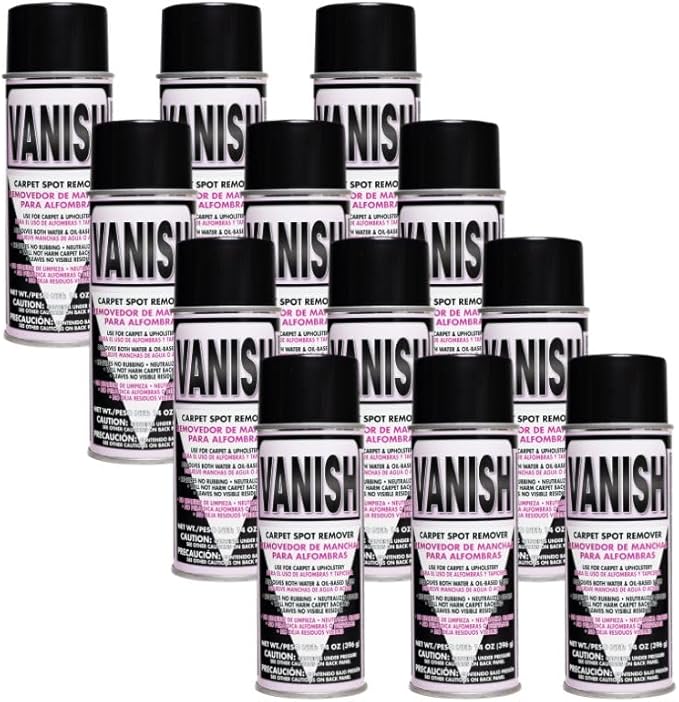 Vanish Carpet Spot Remover - Your ultimate solution for instant stain removal on carpets and upholstery. Perfect for hotels, restaurants, and businesses, this cleaner leaves no residue behind. (12)