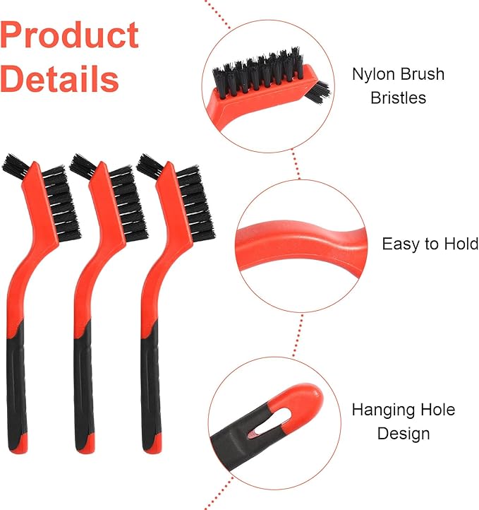 8Pcs Nylon Cleaning Brushes, Bristles Scratch Brush Set, Nylon Bristle Brushes Small Cleaning Brushes for Daily Cleaning Dirt Removal