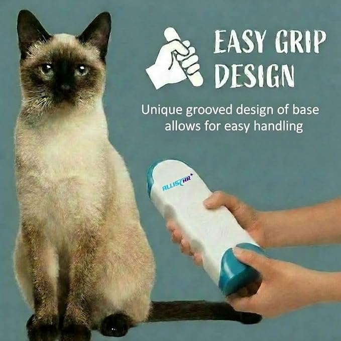 Lint Brush and Pet Hair Remover for Laundry, Clothes, Couches, Car Seats, Furniture and Fabric. Reusable Dog and Cat Fur Wizard Hair Removal Brush. ALLISTAR (Sky Blue)