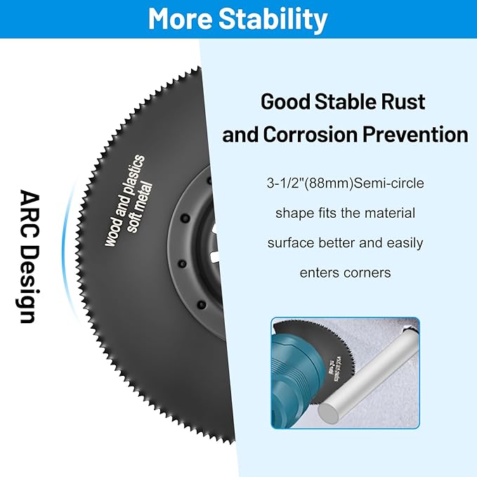 Oscillating Multi Tool Blade Kit 22PCS, Oscillating Tool Blades with Sandpaper, Multitool Blades Kits for Wood Metal Plastics